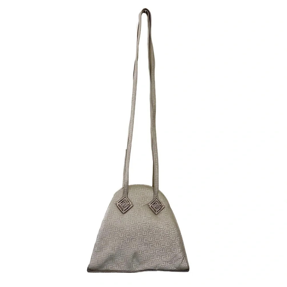 Vintage Silver Crossbody Swirl Hardware Purse Handbag Inge Christopher